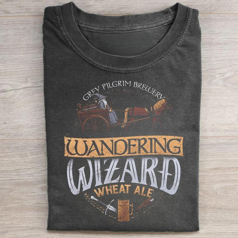 Vintage The Grey Pilgrim Brewery Graphic Tee -Wandering Wizard Wheat Ale Shirt -  The Lord of The Rings Movie Shirt -...