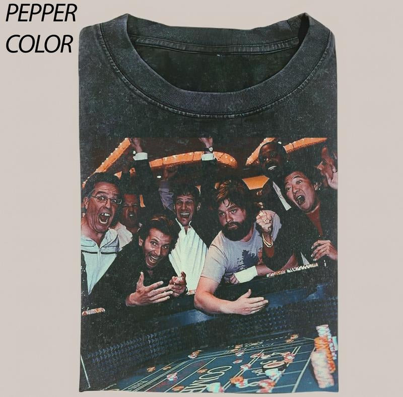 Vintage The Hangover Playing Poker Crewneck T-shirt, Funny The Hangover Movie Tee Gift For Boyfriend Menswear Top...