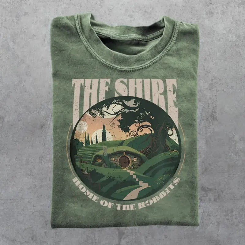 Vintage Shire Home Hobbits JRR Tolkien Middle Earth Top Menswear Shirts Shirt Hoodie Sweatshirt