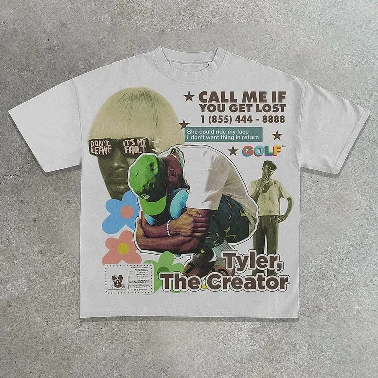 Vintage Tyler The Creator Streetwear Crewneck Tshirt Menswear Top Underwear T-Shirt Tropical Bestie Hoodie Sweatshirt