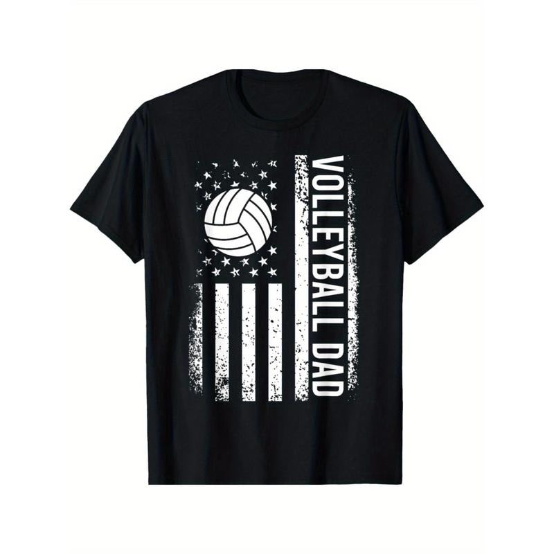 Vintage USA Flag Dad Fathers Day Retro T-Shirt - Daddy Papa Volleyball Made in USA Hoodie Sweatshirt | PrintMintTees.com