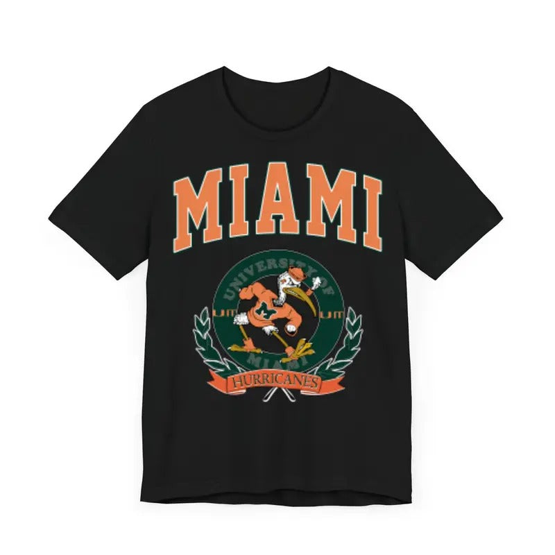 Vintage University Of Miami Football T-Shirt Top Classic Menswear Hoodie Sweatshirt | PrintMintTees.com