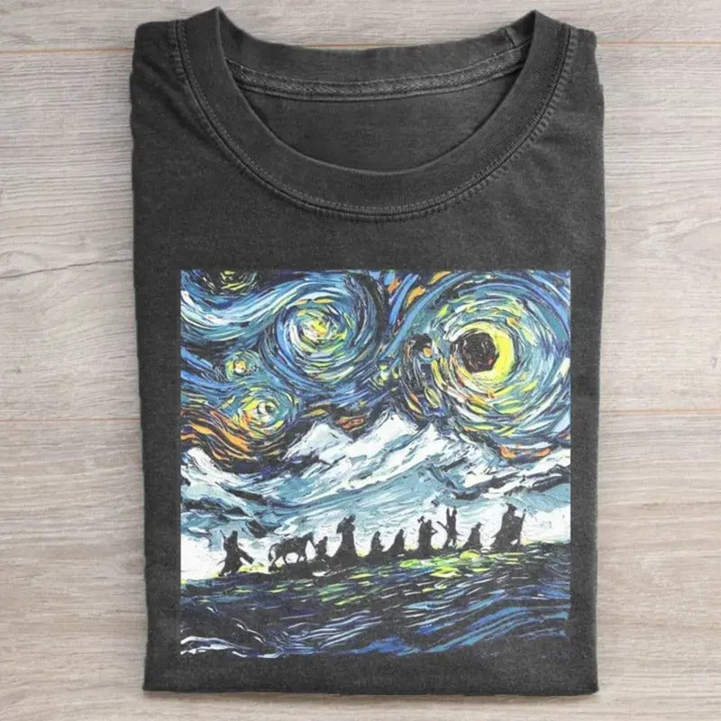 Vintage Van Gogh Never Met Fellowship Lord Rings Movie Shirt Gandalf JRRTolkien Middle Earth Top Menswear Shirt Hoodie Sweatshirt