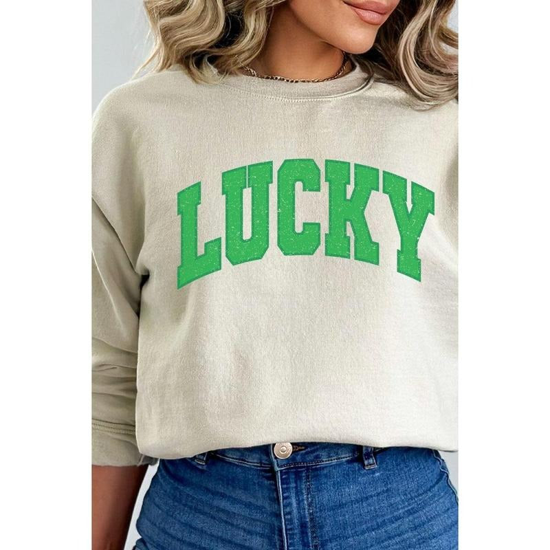 Vintage Varsity Lucky Heavy-weight Crew Sweatshirt Shirt Hoodie | PrintMintTees.com