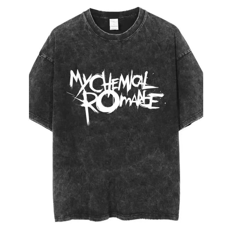 Vintage Washed T-Shirt with My Chemical Romance Band Name Print style 02 Hoodie Sweatshirt | PrintMintTees.com