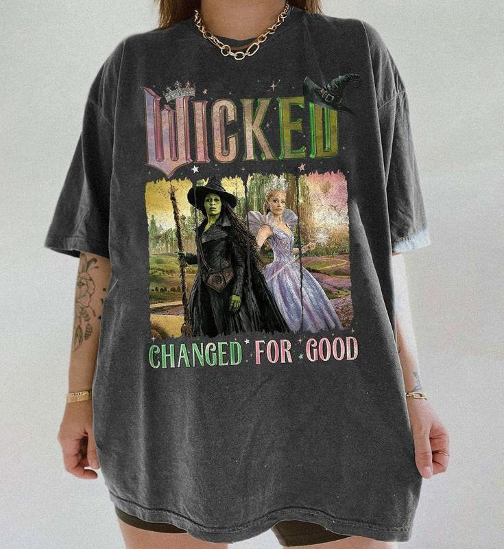Vintage Wicked Changed For Good Shirt, Wicked Sweatshirt, Defy Gravity Broomstick Magic Wand, Wizard Movie Fan, Wicked...