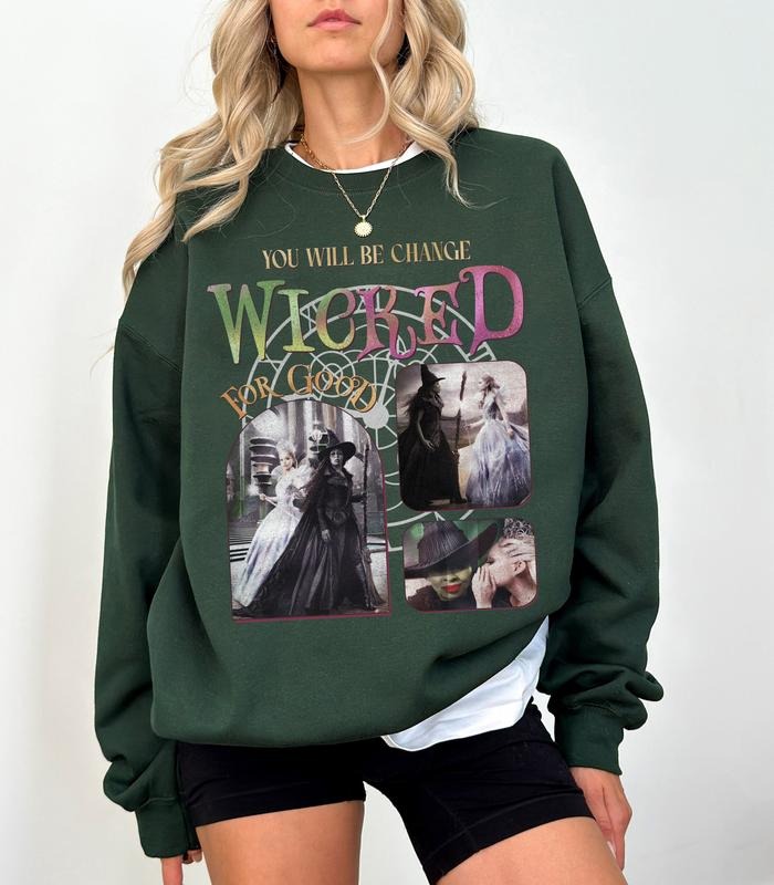 Vintage Wicked The Musical Shirt, Changed For Good Sweatshirt, Glinda And Elphaba Shirt, Defy Gravity Wizard Tee, Wicked...