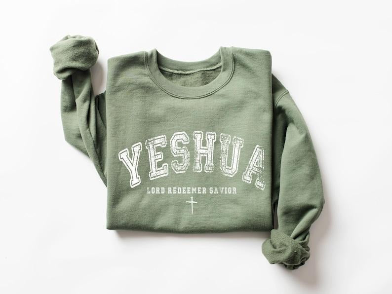 Vintage Yeshua Sweatshirt, Christian Yeshua Sweatshirt, Religious Sweatshirt, Aesthetic Faith Clothing, Jesus Apparel,...