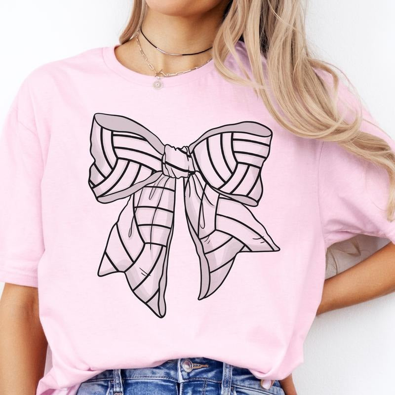 Volleyball Bow Volleyball Bow Coquette Volleyball Volleyball Sports Girly Volleyball Coquette Girly Volleyball Top Volleyball Girl T-Shirts, Hoodie, Sweatshirt