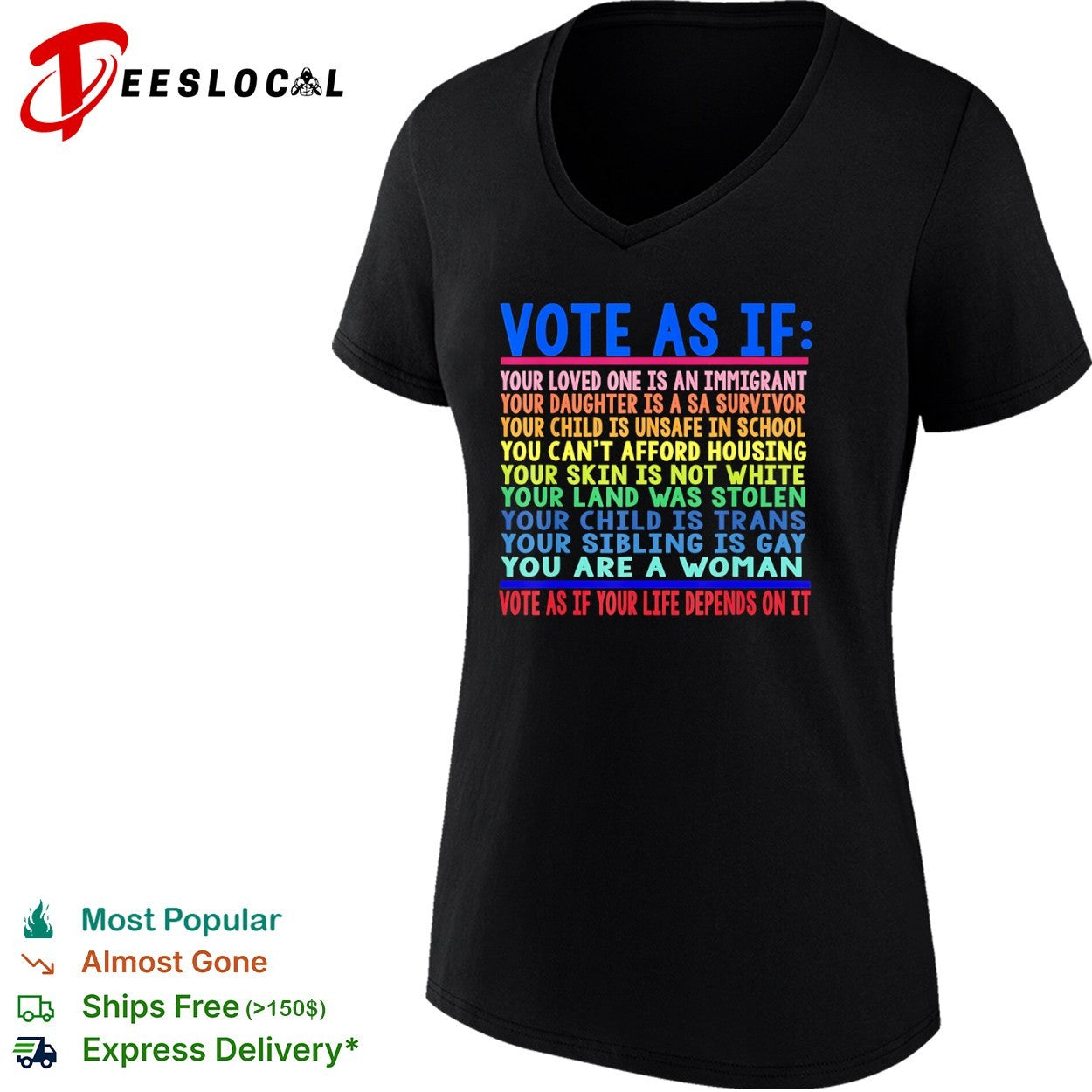 Vote as if your life depends on it shirt