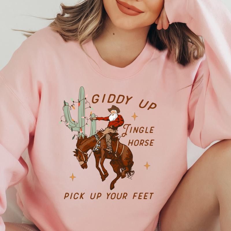 WESTERN GIDDY UP CREWNECK (Crewneck Sweatshirt, Unisex Fit, Causal Sweatshirt for Christmas, Christmas Holiday...