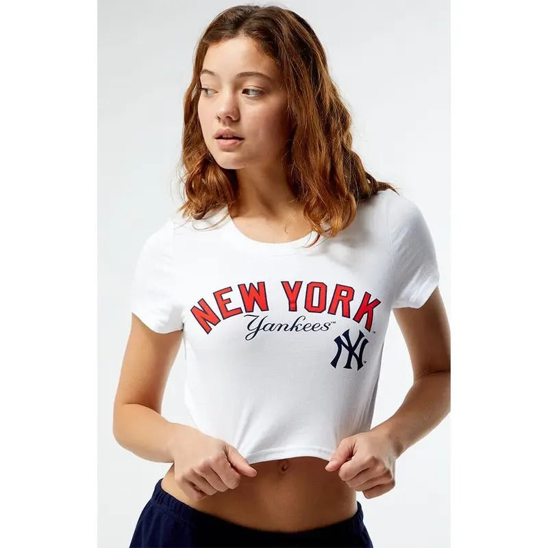 WILD COLLECTIVE Women's MLB Wild Collective x PacSun NY Yankees Baby T-Shirt Hoodie, Sweatshirt | PrintMintTees.com