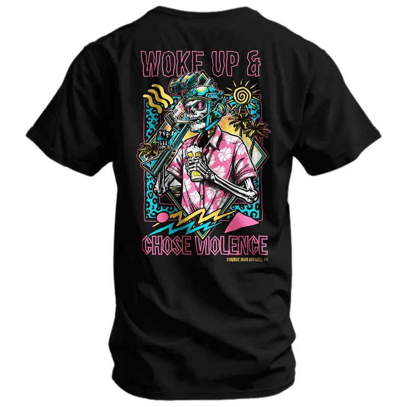 WOKE UP & CHOSE VIOLENCE Menswear 's T-Shirt Hoodie, Sweatshirt | PrintMintTees.com