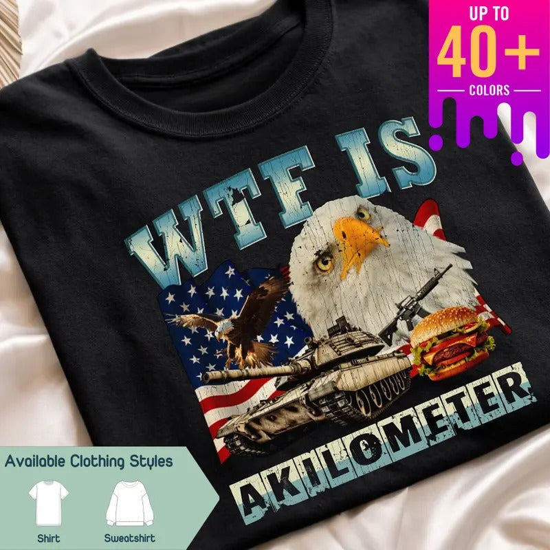 WTF Is A Kilometer Comfort Colors T-shirt - Funny Meme Tee, Cringey 90's Graphic for American Vibes & Sarcastic Humor,...