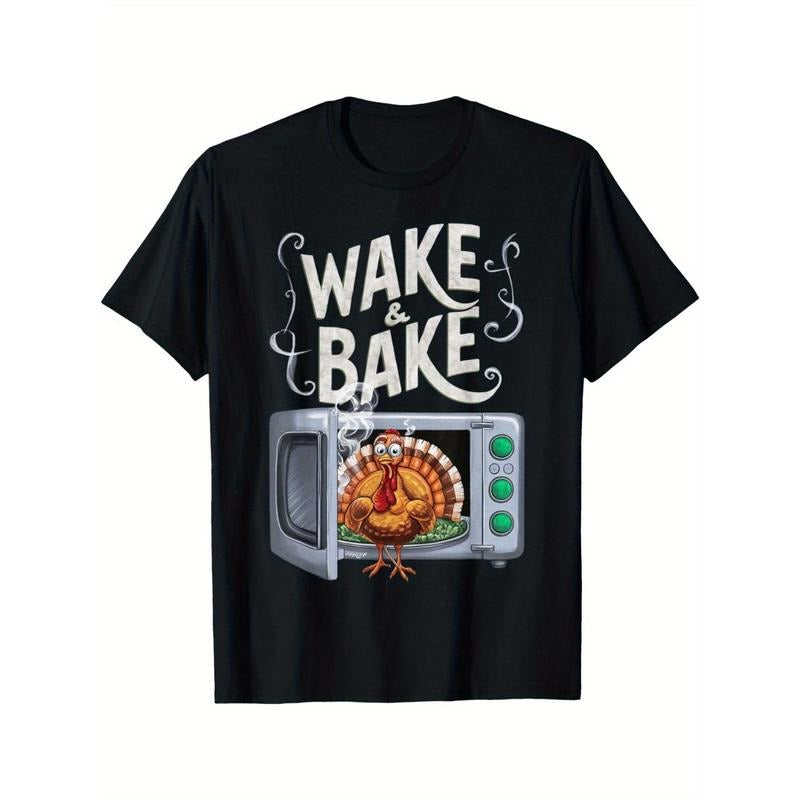 Wake & Bake Turkey Feast Fun Thanksgiving Chef Gift Idea Themed Men's T-Shirt made in usastyle{n002}2 Hoodie Sweatshirt