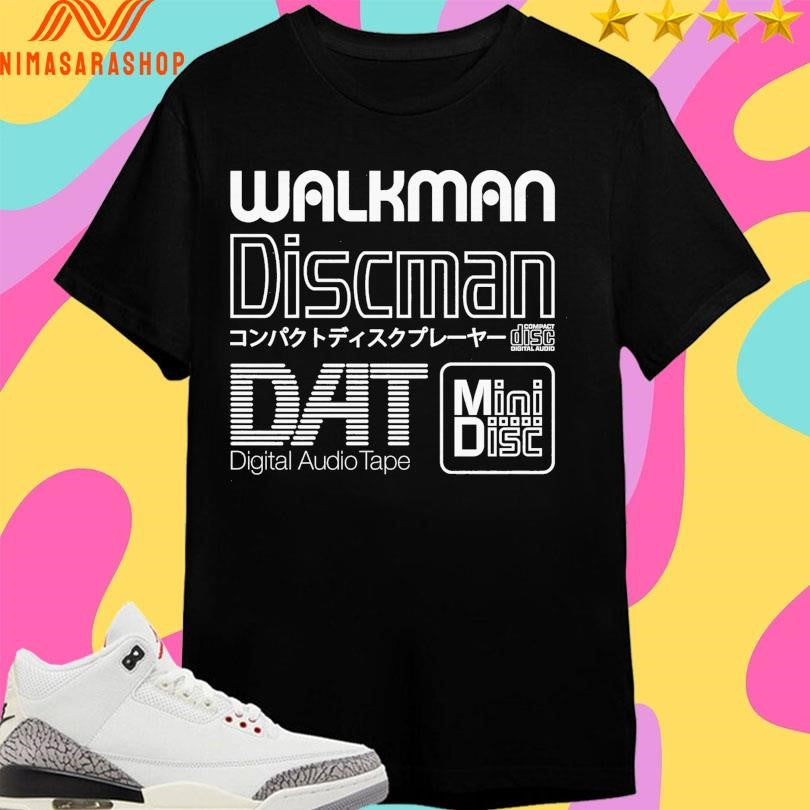 Walkman Discman Dat Digital Audio Tape Minidisc Shirts