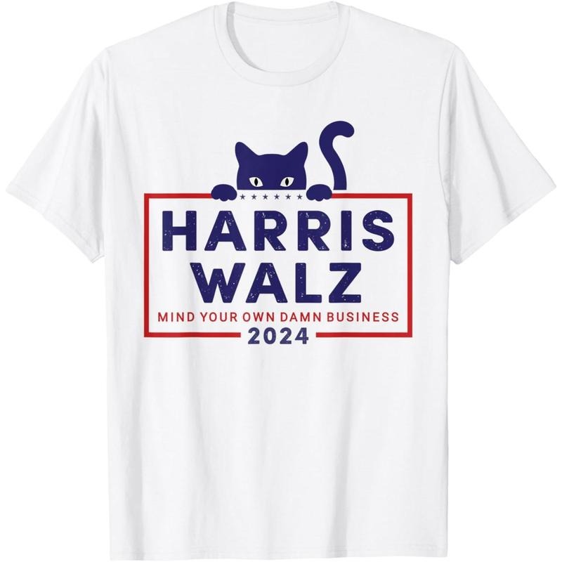 Walz Mind Your Own Damn Business Harris Waltz Cat Lady T-Shirt made in usastyle{n002}2 Hoodie Sweatshirt | PrintMintTees.com