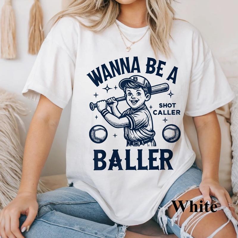 Wanna Be A Baller Shot Caller Retro Game Day Baseball Boy T-Shirt, Retro Baseball Shirt, Baseball Boy Shirt, Baseball...