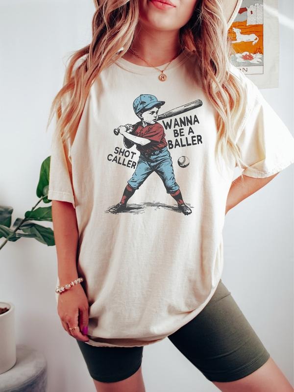 Wanna be a baller shot caller Tshirt, Retro baseball shirt, Baseball boy Shirt, Baseball Lover Gift, Game Day Shirt,...