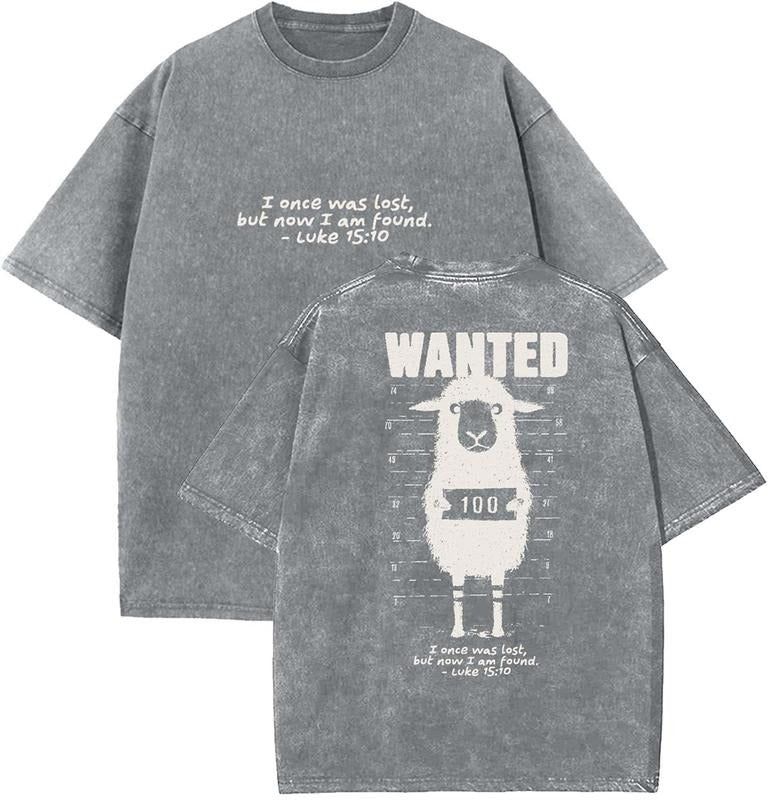 Wanted Unisex Washed T-Shirt, Christian t shirts, Vintage 90s Graphic Tee, Gift Top Womenswear Cotton Mineral Color...