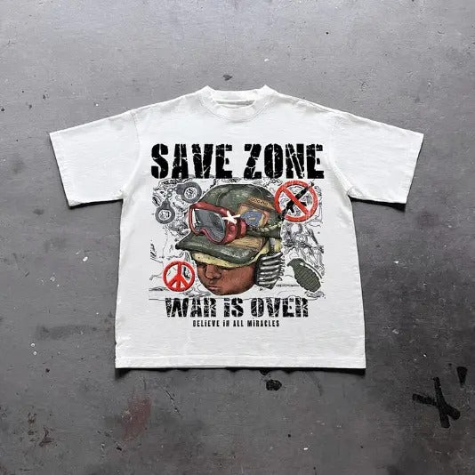 War Is Over Flame Boy Graphic Print Cotton T-Shirt, Y2k Shirt, Unisex T-Shirt, Gift For Men Women Hoodie Sweatshirt