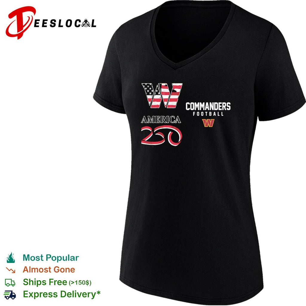 Washington Commanders America 250 Football W Flag shirt