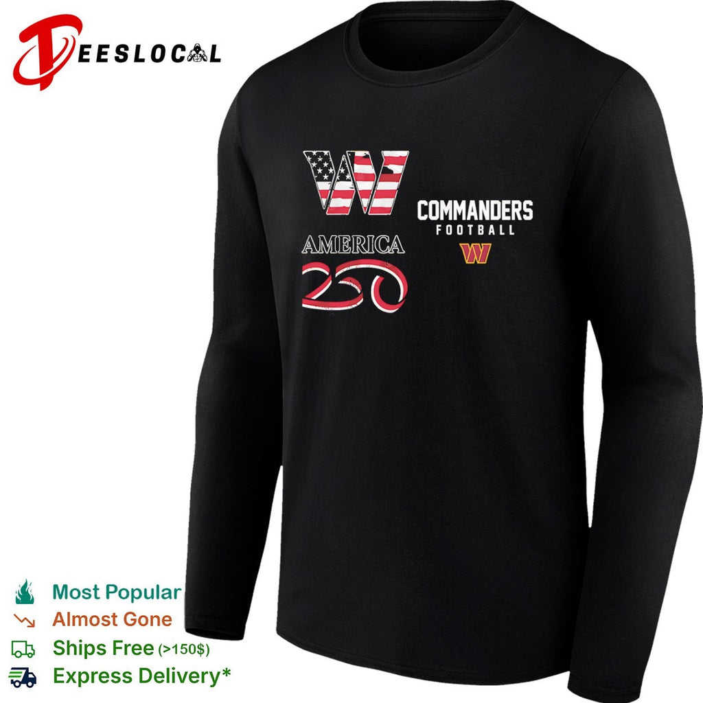 Washington Commanders America 250 Football W Flag shirt