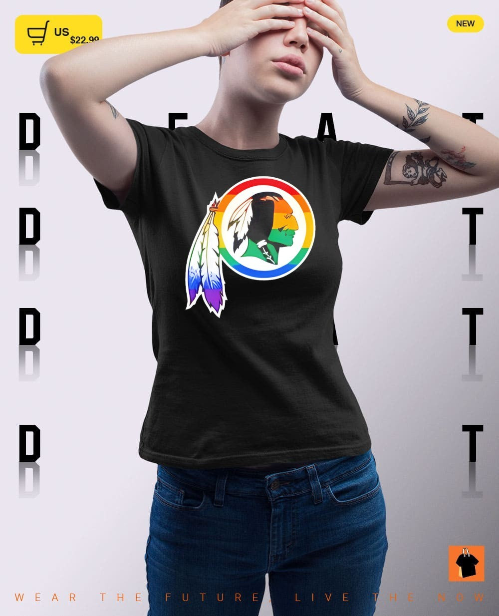 Washington Commanders rainbow color palette print shirt