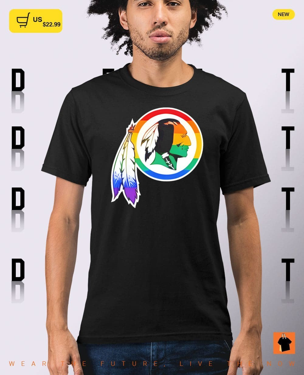 Washington Commanders rainbow color palette print shirt