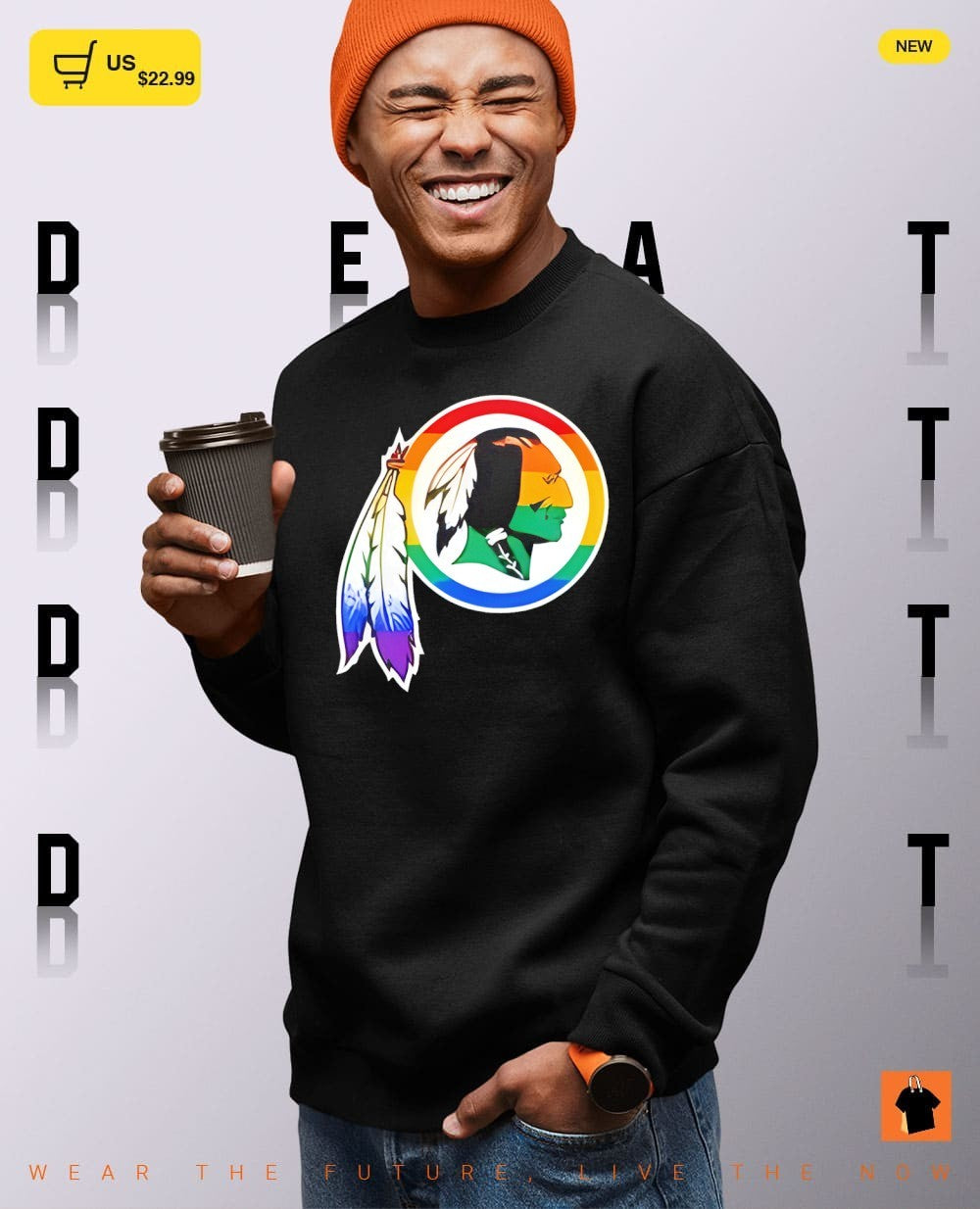 Washington Commanders rainbow color palette print shirt