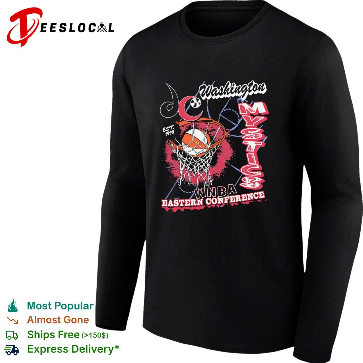 Washington Mystics WNBA Eastern Conference basketball hoop shirt