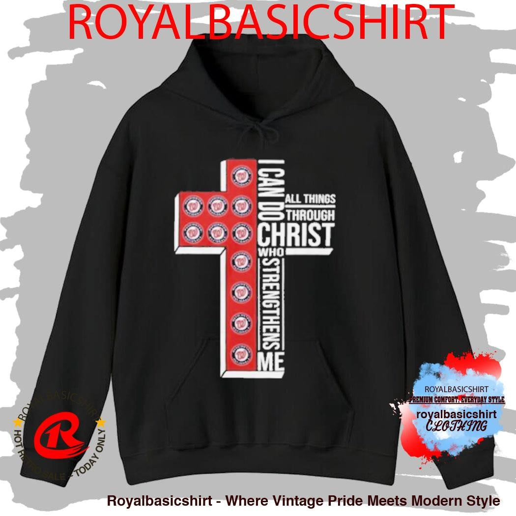 Washington Nationals Baseball Cross I Can Do All Things Through Christ Shirt