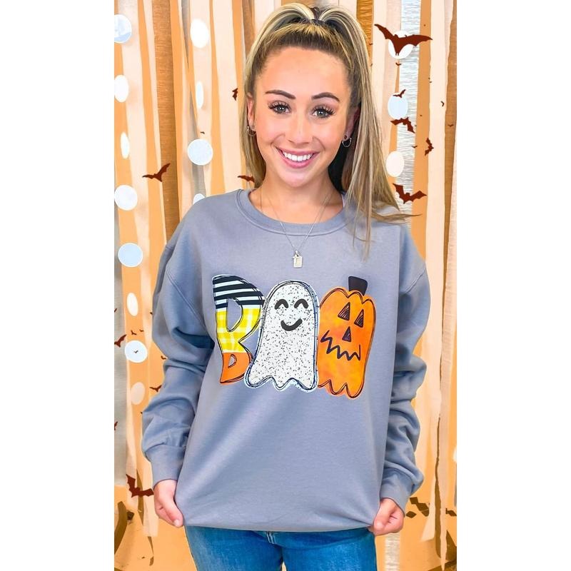 Watercolor Boo Graphic Sweatshirt Shirt Hoodie | PrintMintTees.com