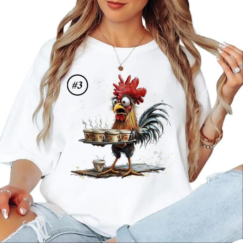 Watercolor Chicken Funny Graphics Chicken Cute Custom T-shirt Sweatshirt Hoodie Unisex 1 | PrintMintTees.com