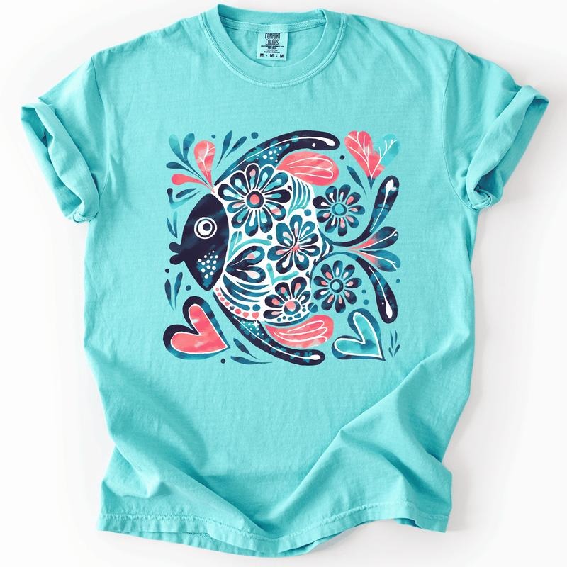 Watercolor Fish, Gorgeous, Summer, Beach, Sunshine, Comfort Colors T-Shirt, Women's Comfort Colors Tee Hoodie Sweatshirt