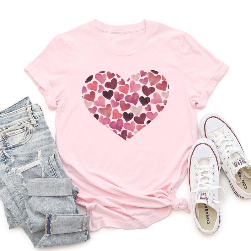 Watercolor Hearts, Super Soft Tshirt, Valentine's Day Hoodie Sweatshirt | PrintMintTees.com