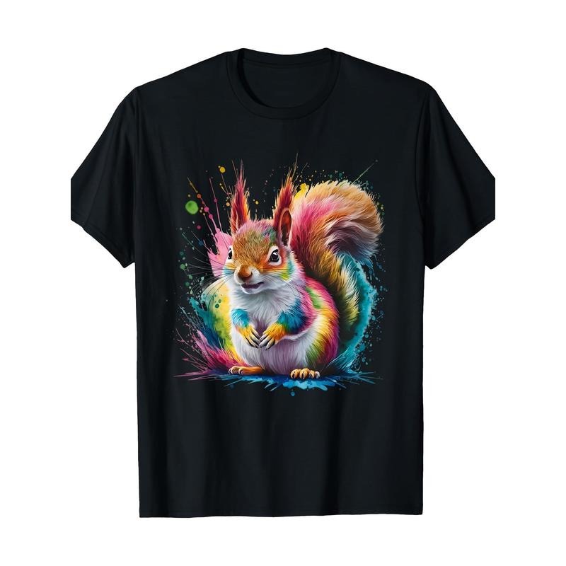 Watercolor Squirrel Cotton T-Shirt
