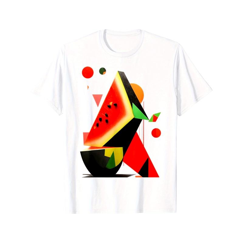 Watermelon Polygon Art Abstract Graphic Watermelon T-Shirt made in usa Hoodie Sweatshirt | PrintMintTees.com