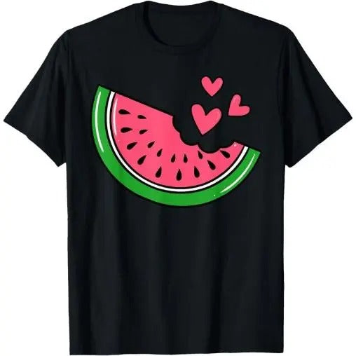 Watermelon Slice Melon Summer Vacation Season Fruit Lovers T-Shirt Made in USA Hoodie Sweatshirt | PrintMintTees.com