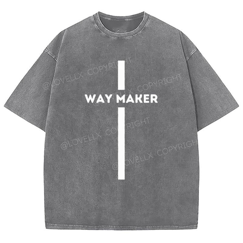 Way Maker Washed T-Shirt, Christian Jesus  t shirts, Vintage 90s Graphic Tee Gift Cotton Top Womenswear, Mineral color...