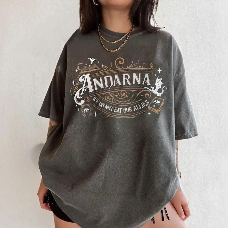 We Do Not Eat Our Allies Comfort Colors Shirt, Andarna Fourth Wing Shirt, Dragon Woman, Basgiath War College Tee, Bookish...