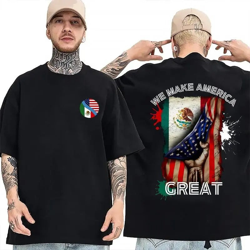 We Make America Great Mexican American Mexico Mexico Flag Menswear Casual Top T-Shirts, Hoodie, Sweatshirt
