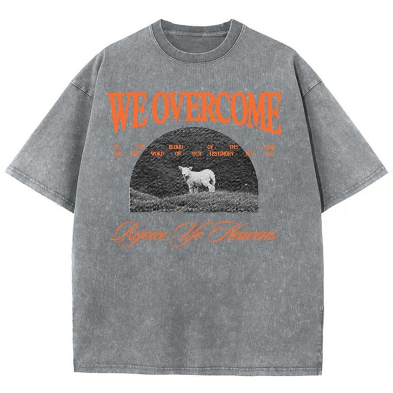 We Overcome Washed Christian Christian Jesus Vintage 90s Cotton Top Mineral Color T-Shirts, Hoodie, Sweatshirt