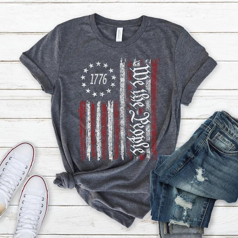 We The People Shirt, Patriotic Shirts For Women Man, Vintage USA Flag Shirt, 1776 Flag T-Shirt, History  T-shirt, sweater...