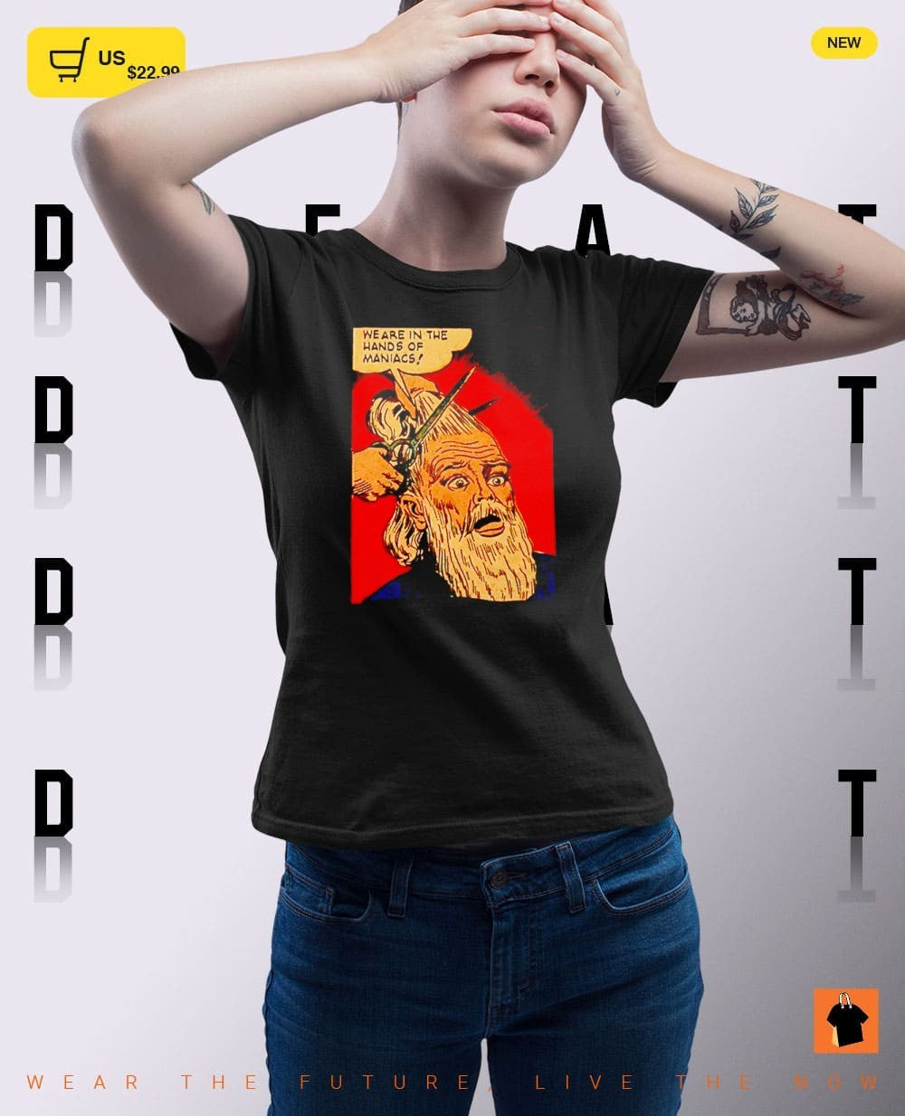 We are in the hands of maniacs comic graphic t-shirt