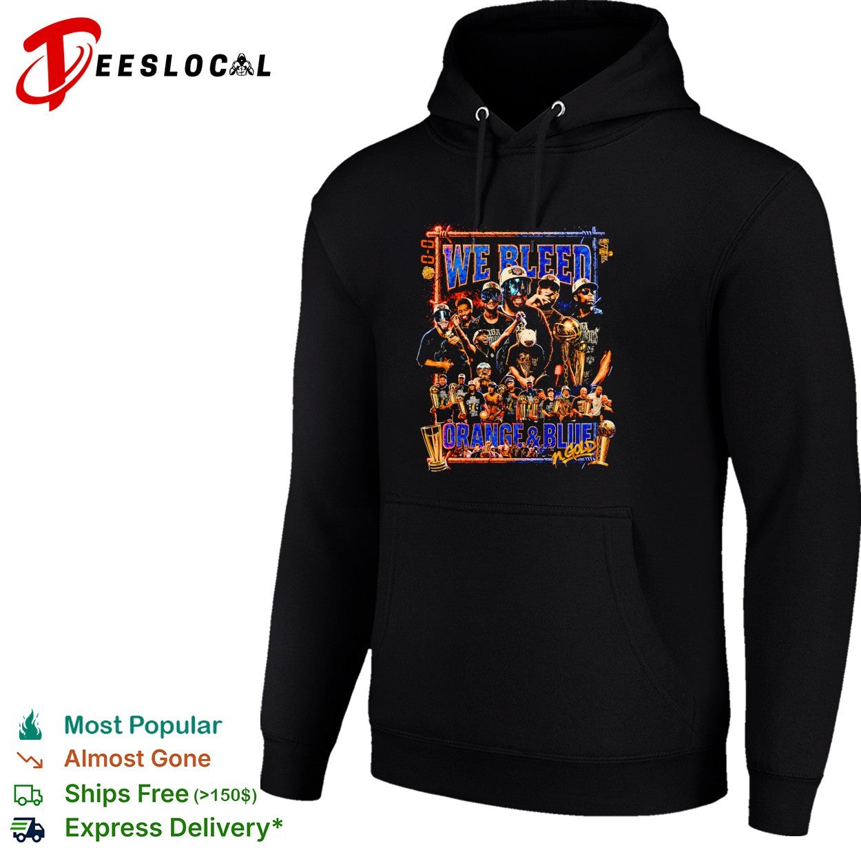 We bleed orange and blue fan crew shirt