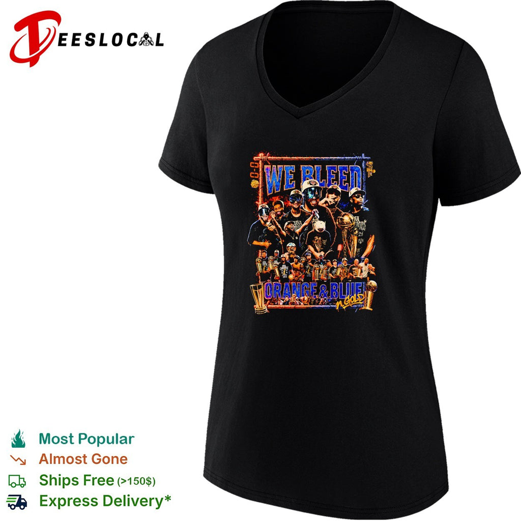 We bleed orange and blue fan crew shirt