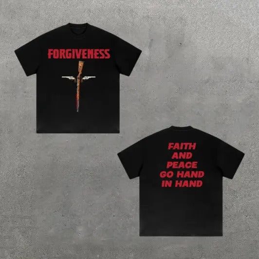 Weapon Redemption & Faith & Letter Print Graphic Cotton T-Shirt, Y2k Shirt, Unisex T-Shirt, Gift For Men Women Hoodie...