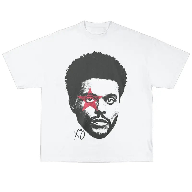 Weeknd Big Head T-Shirt Vintage Rapper Graphic Tee Rap Hip Hop Y2k Merch Men Women Fans Menswear Hoodie Sweatshirt