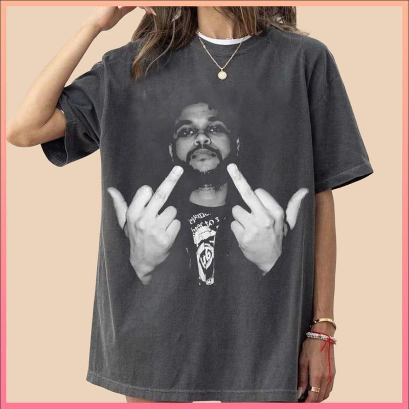 Weeknd Middle Finger Trendy T-Shirt Streetwear Unisex Tee True Fan Gift Hoodie Sweatshirt | PrintMintTees.com